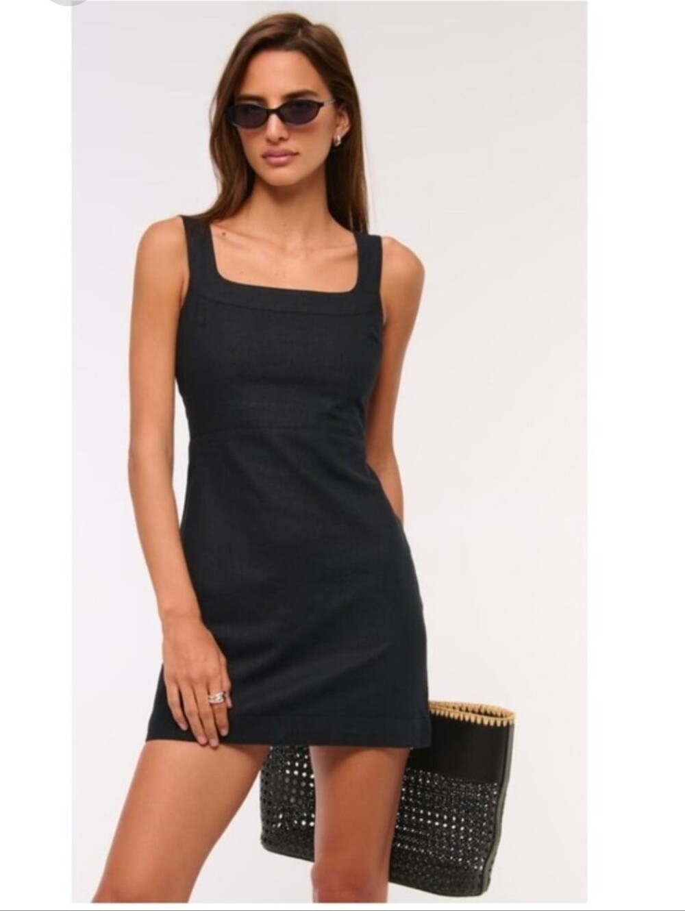Abercrombie Linen-Blend Wide Strap Mini Dress XS NWT